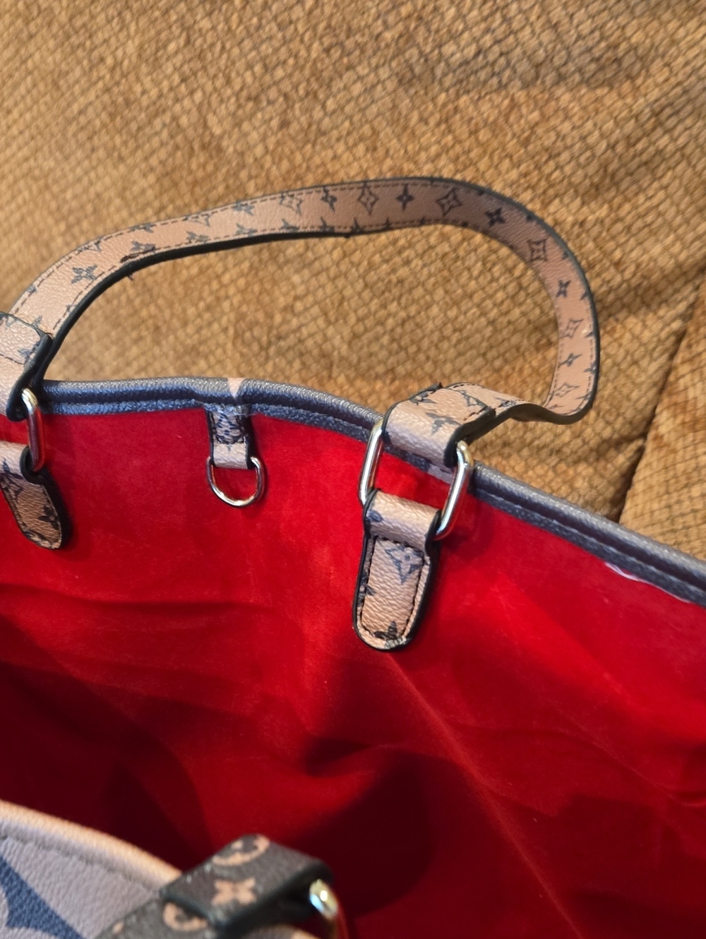 Brown and Beige Large Tote Bag - Picture 8 of 8